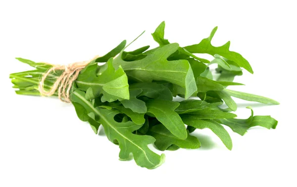 Bündel Frischer Rucola Isoliert Auf Weißem Hintergrund — Stockfoto