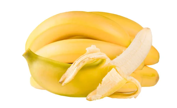 Banana Fresca Isolada Sobre Fundo Branco Alimentos Saudáveis — Fotografia de Stock