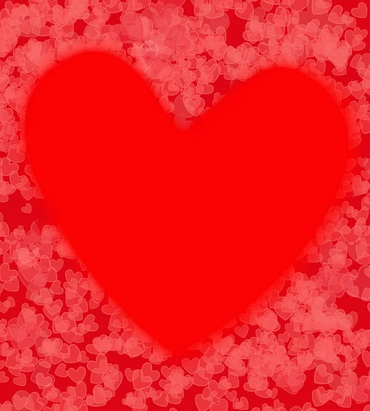 Red White Heart Bokeh Blur Valentines Day — Stock Photo, Image