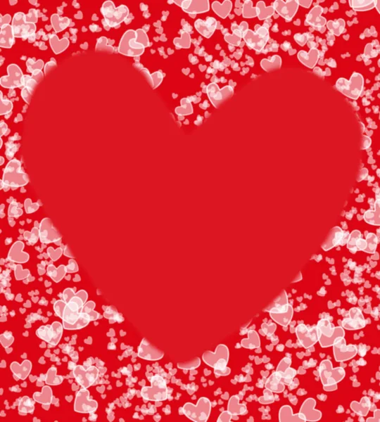Κόκκινο Λευκό Καρδιά Bokeh Θαμπάδα Ημέρα Του Αγίου Βαλεντίνου — Φωτογραφία Αρχείου