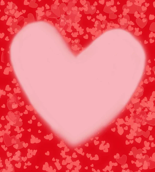 Red White Heart Bokeh Blur Valentines Day — Stock Photo, Image