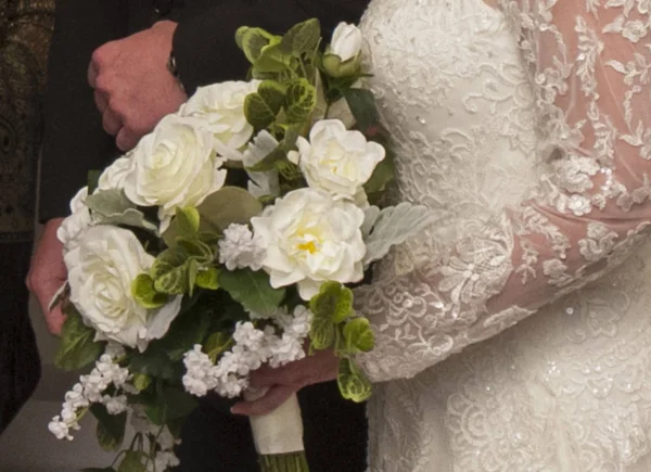 Bride Her Bouquet — Stock Photo, Image