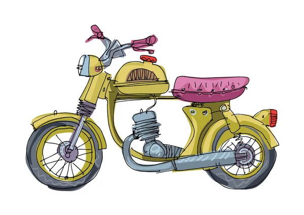 Ένα μικρό χαριτωμένο vintage μοτοσικλέτα — Διανυσματικό Αρχείο