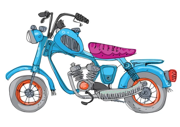 Une petite moto vintage mignonne — Image vectorielle