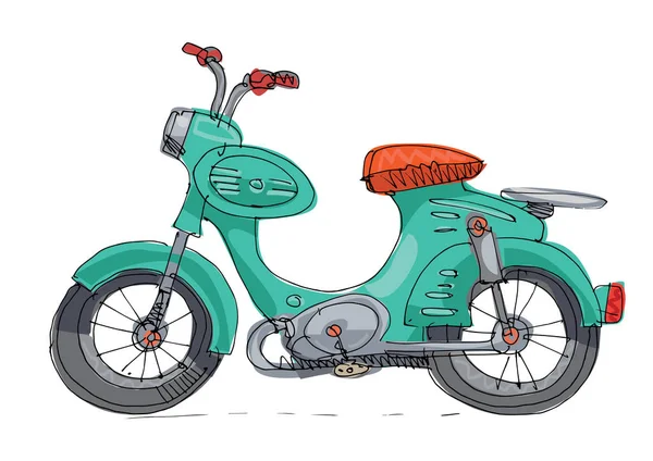 Une petite moto vintage mignonne — Image vectorielle