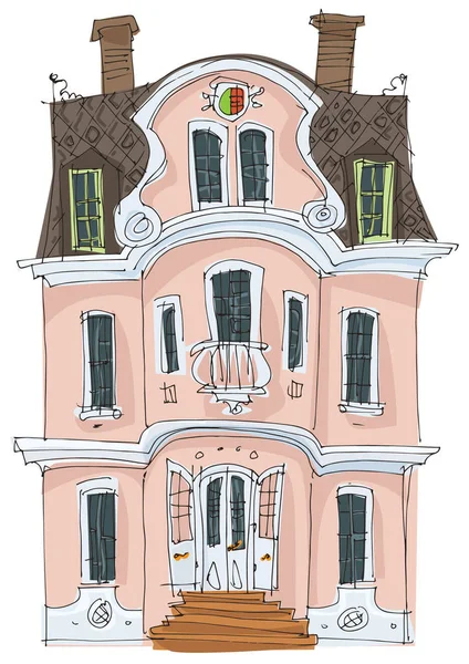 Ein klassisches Herrenhaus, Schloss. — Stockvektor