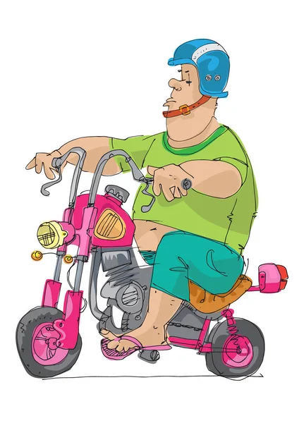Un motard dans un casque à cornes — Image vectorielle