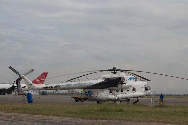 Наслідки Циклону Idai Циклон Кеннет Мозамбіку Зімбабве Вертоліт Оон Аеропорту — стокове фото