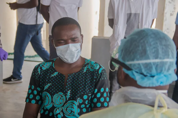 Medical Staff Doing Simulation Covid Screening Triage Johannesburg South Africa — Stock Photo, Image