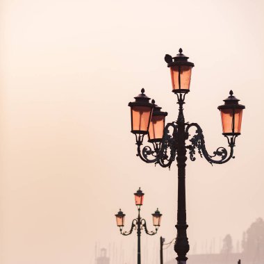 Gündoğumu eski fenerler Venedik, İtalya