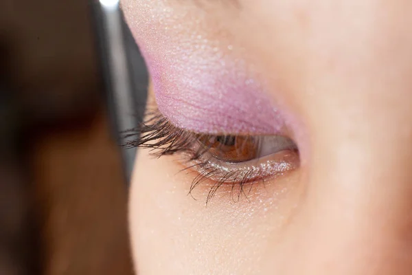 Close up do olho da mulher com maquiagem — Fotografia de Stock