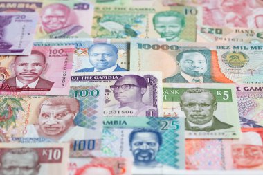 Parlak Afrika banknotlar, topluluğu yakın çekim