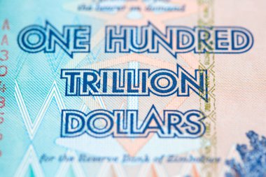Zimbabve parlak banknot hiperenflasyon sonra yakın çekim