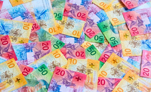 Kolekcja Nowych Banknotów Jasne Swiss Wydane 2017 — Zdjęcie stockowe