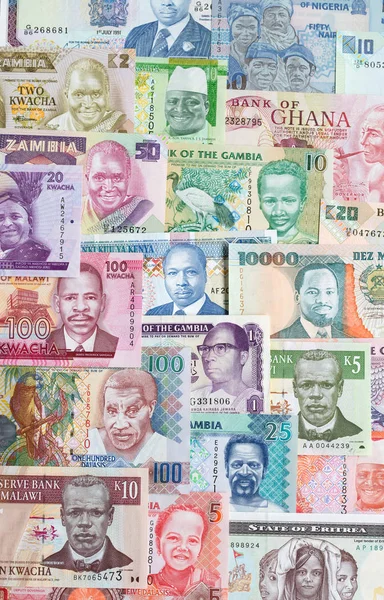 明るいアフリカ紙幣のコレクション クローズ アップ — ストック写真