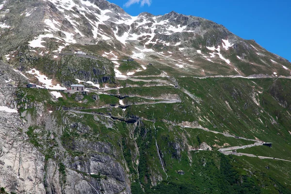 Serpentine Carretera Conectada Alpina Pasa Furka Grimsel Los Alpes Suizos —  Fotos de Stock
