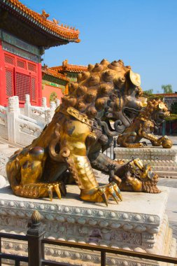 Beijing, Çin - 14 Ekim 2017: Yasak Şehir (Sarayı Müzesi), Çin İmparatorluk Sarayı'ndan Ming Hanedanı Qing Hanedanı sonuna 