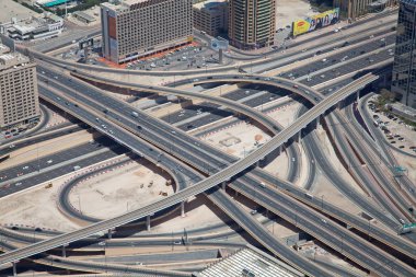 Dubai, Birleşik Arap Emirlikleri - 27 Nisan 2014: Downtown Burj Dubai adlı güneşli bir gün 