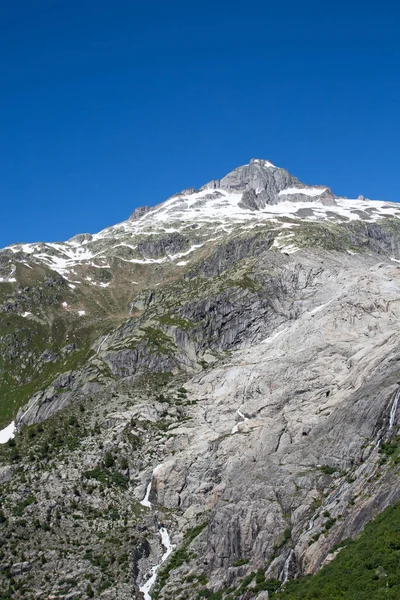 Schmelzen Und Rückzug Des Rhone Gletschers Aufgrund Der Globalen Erwärmung — Stockfoto