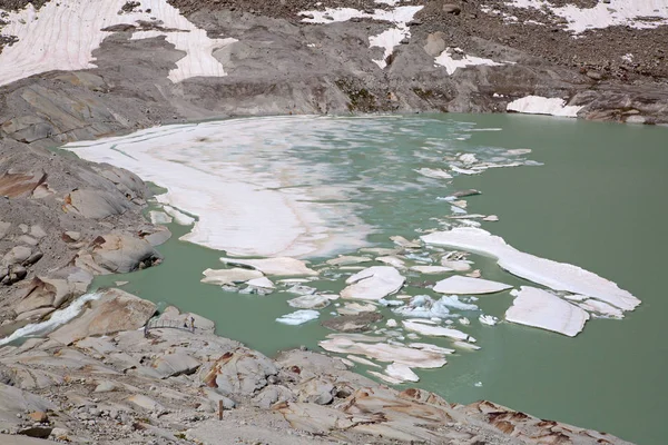 Ρήνος Παγετώνας Τήξη Και Υποχωρούν Λόγω Της Υπερθέρμανσης Του Πλανήτη — Φωτογραφία Αρχείου
