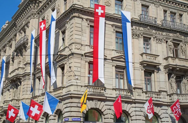 Национальный день Швейцарии в Цюрихе — стоковое фото