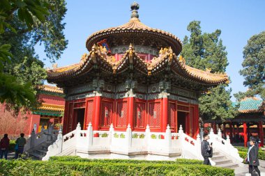 Beijing, Çin - 14 Ekim 2017: Yasak Şehir (Sarayı Müzesi), kimden Ming Hanedanı Çin İmparatorluk Sarayı sonuna Qing Hanedanı (1420-1912).