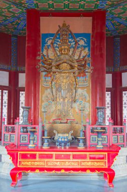 Beijing, Çin - 14 Ekim 2017: Yasak Şehir (Sarayı Müzesi), kimden Ming Hanedanı Çin İmparatorluk Sarayı sonuna Qing Hanedanı (1420-1912).