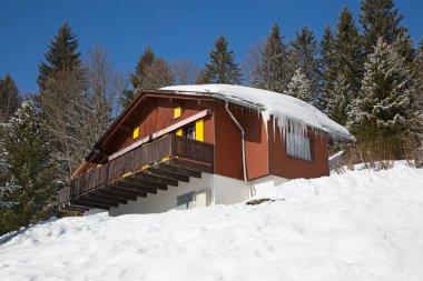 Wnter, İsviçre İsviçre Alpleri'nde rahat ev.