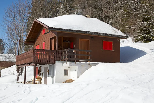 Cozy House Swiss Alps Wnter Switzerland — Stock Photo, Image