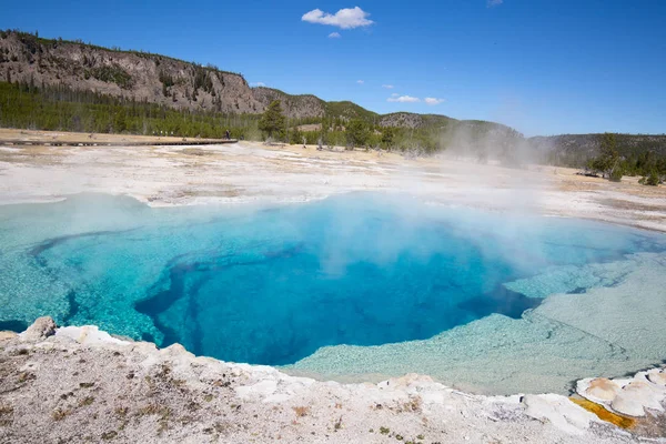 Piscine Eau Chaude Colorée Dans Parc National Yellowstone États Unis — Photo