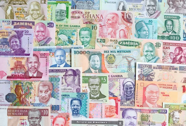 Renkli Afrika banknotlar çeşitli