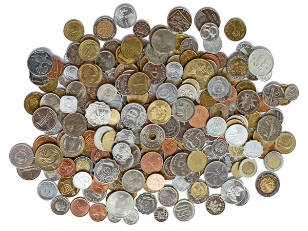 Colección Monedas Antiguas Circuladas — Foto de Stock