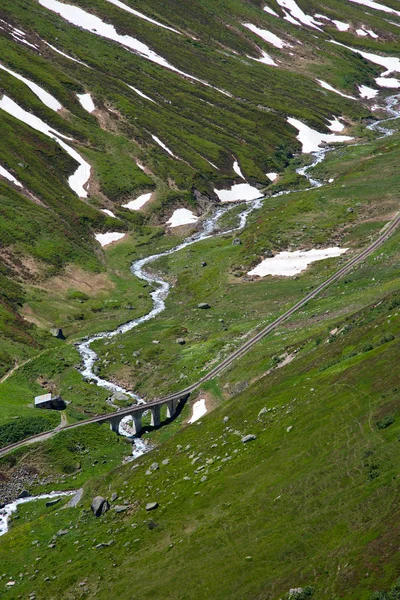 Alpes Suíços Perto Passo Furka Glaciar Rhone — Fotografia de Stock