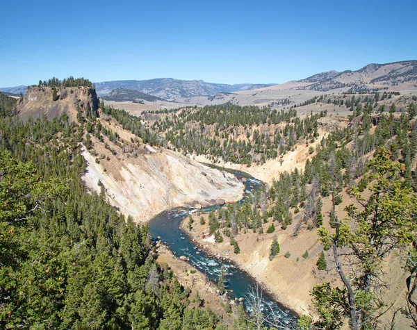 Kalsit alan Yellowstone Milli Parkı, Wyoming, ABD yaylar.