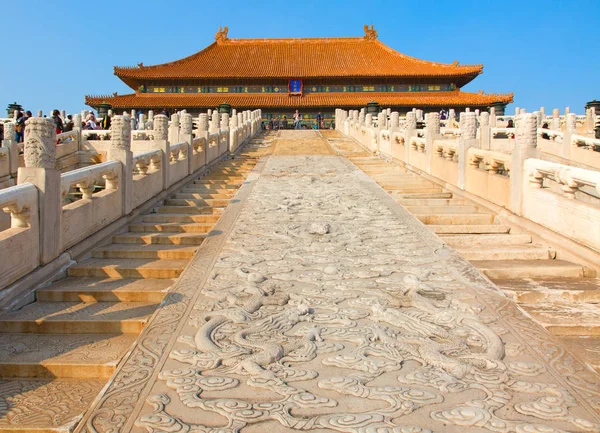 Beijing, Çin - 14 Ekim 2017: Yasak Şehir (Sarayı Müzesi), kimden Ming Hanedanı Çin İmparatorluk Sarayı sonuna Qing Hanedanı (1420-1912).