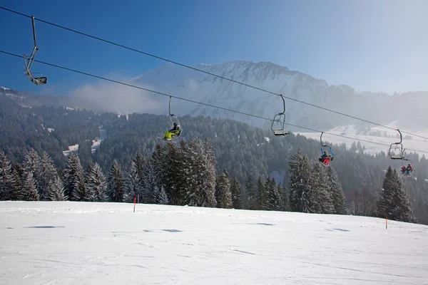 Linbanor Schweiziska Alperna Schweiz — Stockfoto