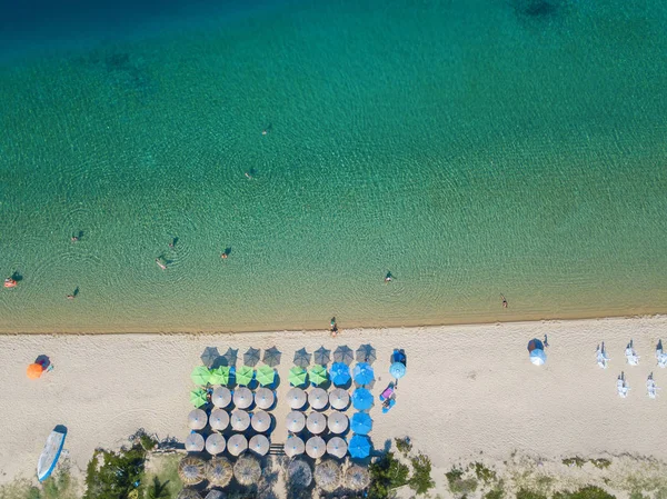 Fotografia Aérea Bela Praia Sitonia Região Chalkidiki Grécia — Fotografia de Stock