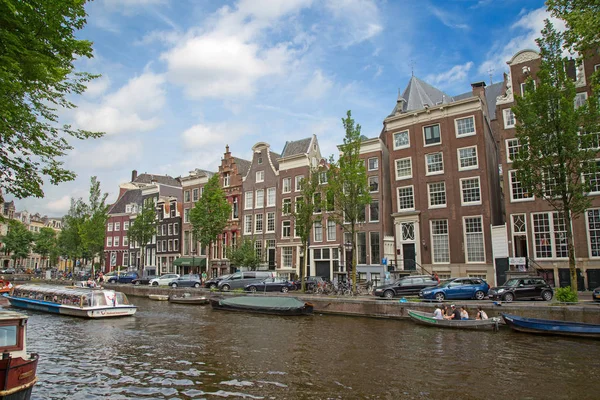 Amsterdam Lipca Kanałach Amsterdamu Lipca 2016 Amsterdam Holandia Kanały Historyczne — Zdjęcie stockowe