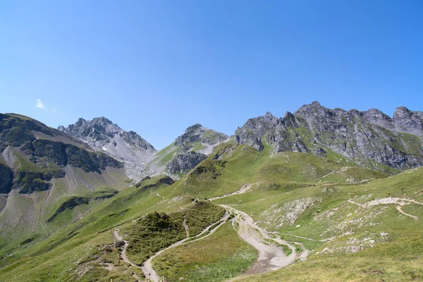 Paysage Estival Dans Région Pizol Alpes Suisses — Photo