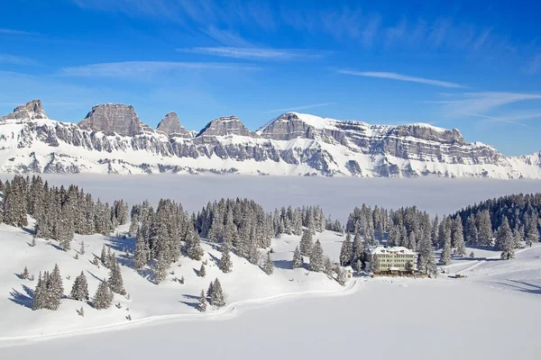 Zima Szwajcarskich Alpach Szwajcaria — Zdjęcie stockowe