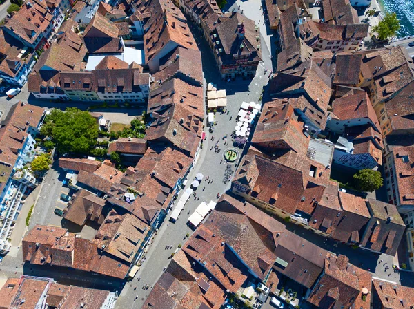 Вид Повітря Штейн Рейн Середньовічне Місто Поблизу Шаффгаузена Швейцарія — стокове фото