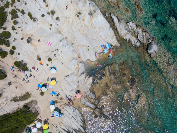 Foto Aérea Hermosa Playa Sitonia Región Chalkidiki Grecia —  Fotos de Stock