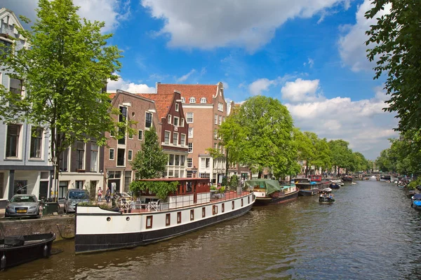 Amsterdam Juli Grachten Van Stad Amsterdam Juli 2016 Amsterdam Nederland — Stockfoto