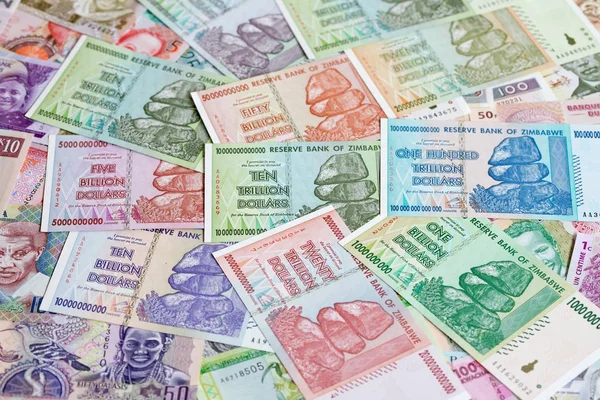 Banknoty Zimbabwe Hiperinflacji — Zdjęcie stockowe