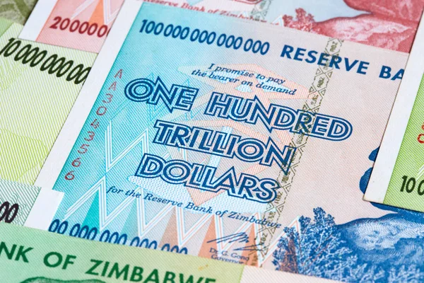 Bankbiljetten Van Zimbabwe Hyperinflatie — Stockfoto