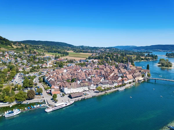 Vista Aérea Cidade Medieval Stein Rhein Perto Shaffhausen Suíça — Fotografia de Stock