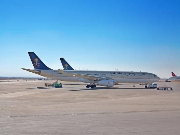 Riyad Mars Des Avions Préparent Décollage Aéroport Riyad King Khalid — Photo