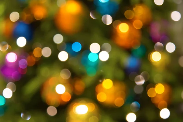 Defokussierte Lichter Des Weihnachtsbaums — Stockfoto
