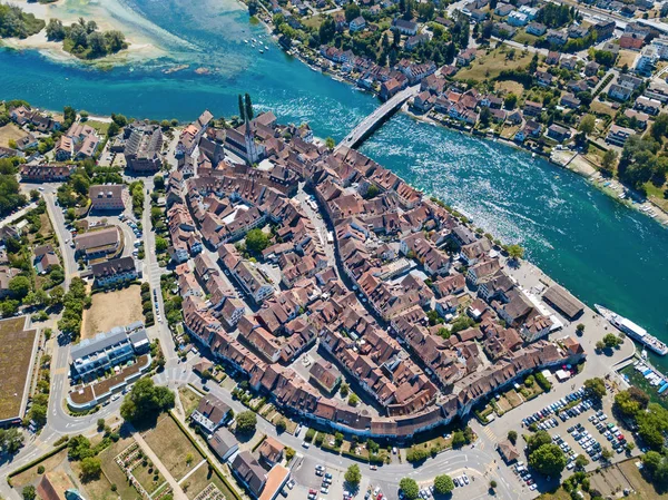 Вид Воздуха Средневековый Город Штайн Райн Недалеко Шаффхаузена Швейцария — стоковое фото