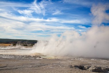 Yellowstone Ulusal Parkı 'ndaki düşük gayzer havzası, ABD